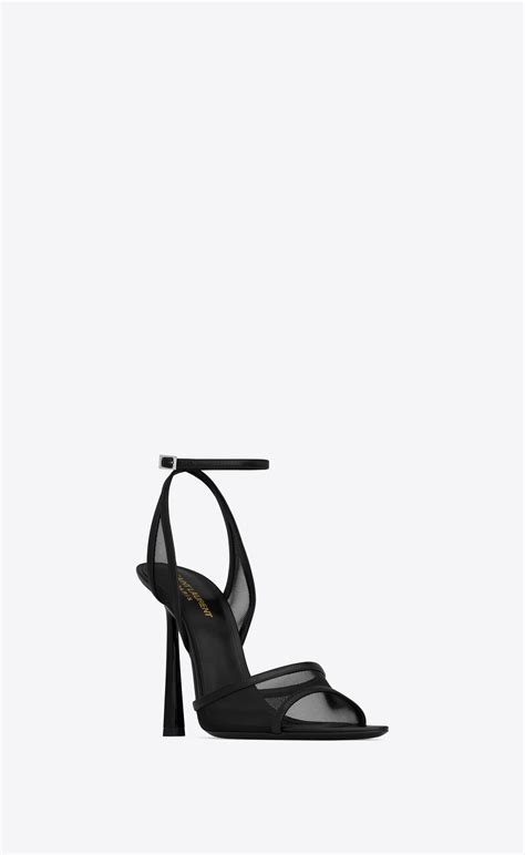 ysl missy sandals in tulle|SAINT LAURENT Missy mesh and leather sandals.